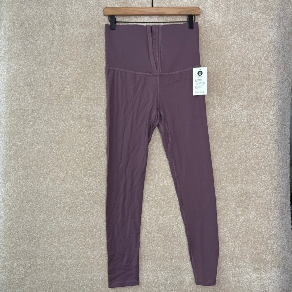 NWT OTOS Leggings Women's Large Purple High Waisted Hook‎ Eye Tummy Control